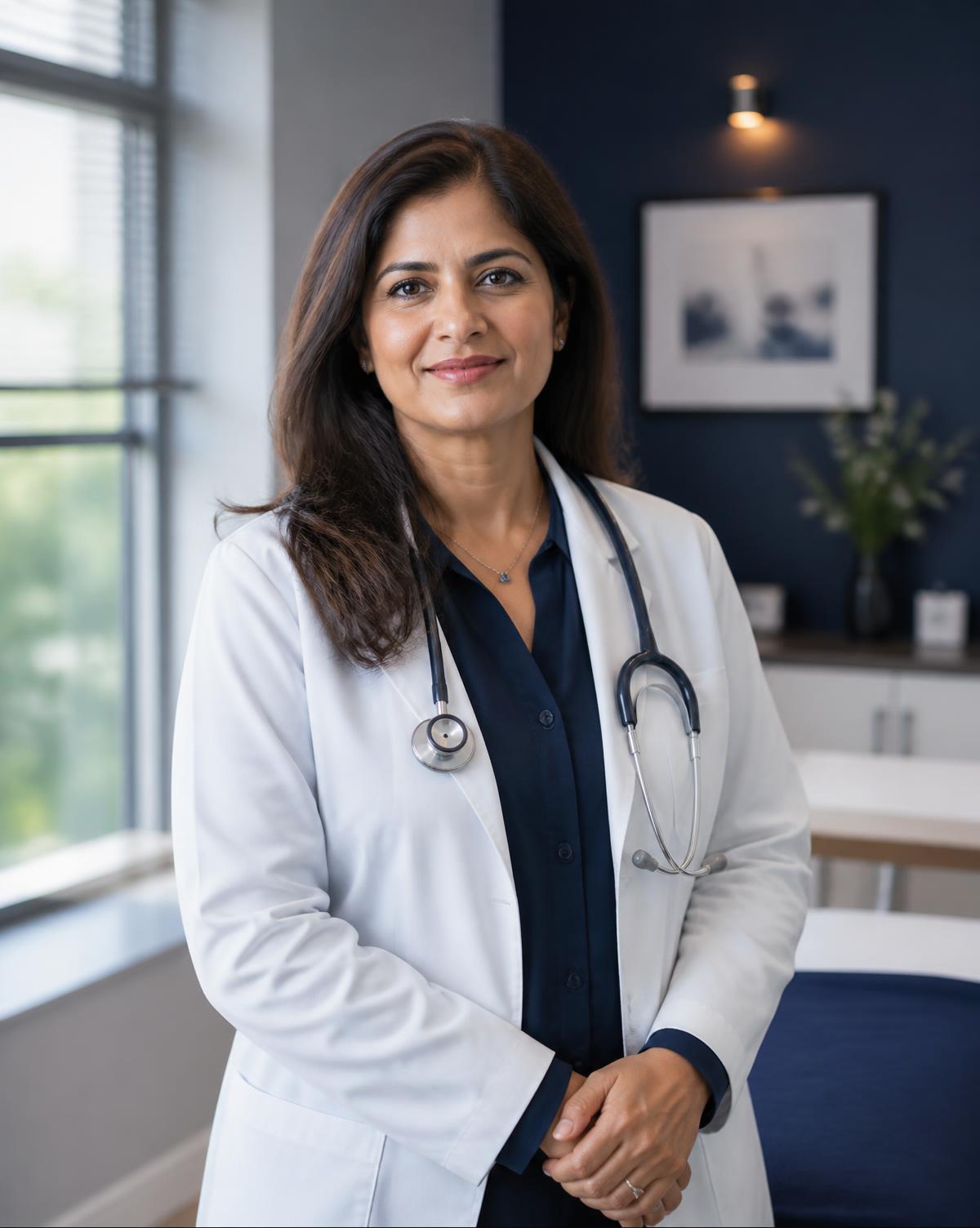 Dr. Sadaf Irfan at her clinic in Karachi